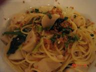 ほたてほうれん草からすみパスタ