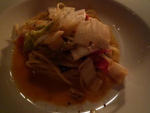 白菜とからすみのパスタ