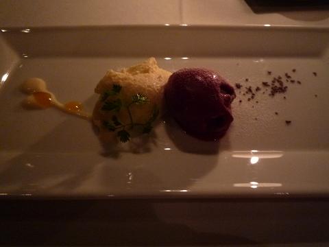 バニラムースとぶどうのシャーベット