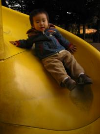 ひとりですべったよ！