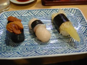 うに、ホタテ、数の子