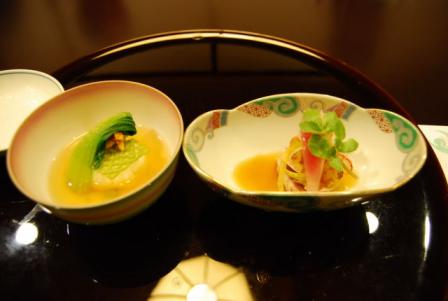 季節の万十と鰆の叩き