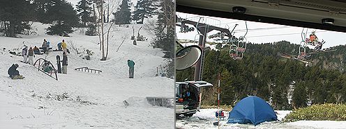春スキー　リフトも動いています