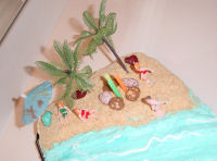 beach cake closeup