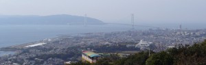 須磨浦山上遊園から明石海峡大橋の眺め