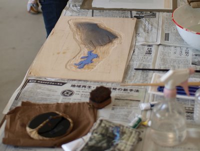 木版画制作の様子