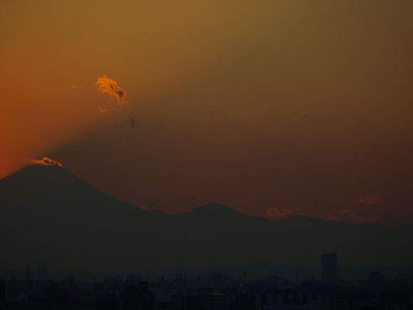 夕陽の斜光富士０７１１２１２