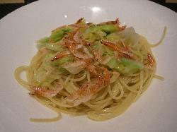 桜海老とキャベツのパスタ