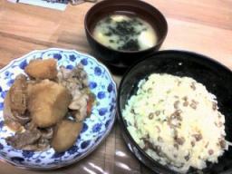 豚じゃが＆納豆ごはん＆味噌汁