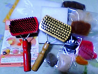 マット、羊毛、ブラシ