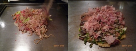 塩やきそば＆ねぎすじ焼き。