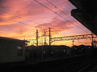 野球観戦の帰りに見た夕焼け-西所沢駅にて-（9.18）