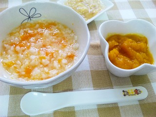 ポトフ風煮込みうどん＆カボチャのリンゴ煮＆バナナ