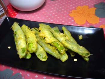 モロッコインゲンの天ぷら