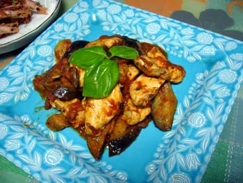 鶏となすのトマト煮