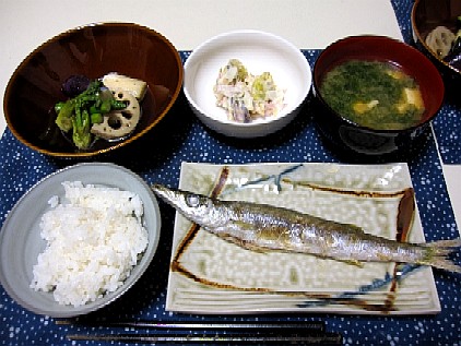 ある日の夕食（妊娠6ヶ月）