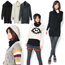 ニット素材オフタートルネックワンピース