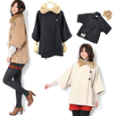 ドルマンラグランスリーブアシンメトリーデザインケープコート