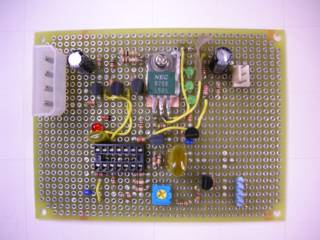 PWM 4Pin FAN 信号を 3Pin FAN 信号に変換する基板 - PWM 変調音を取り除くため、PWM 信号を平均化してシリーズレギュレータの制御入力にする。使用部品は部品箱にある物を寄せ集めた。
