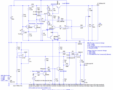 PWM 4Pin FAN 信号を 3Pin FAN 信号に変換する回路 - 部品名などは直していない