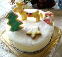 飛騨桃レアチーズの幸せクリスマスケーキ15cm・5号