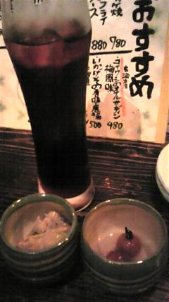 飲み物と付出し。