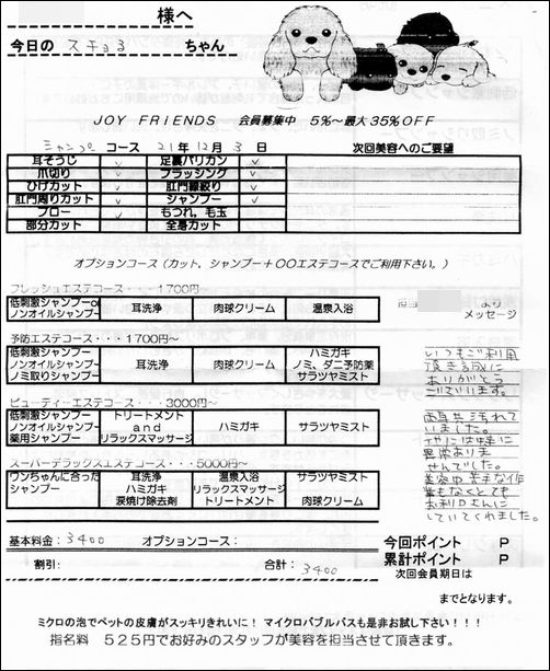 トリミングの日