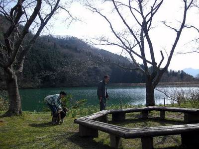 湖の辺の芝生公園