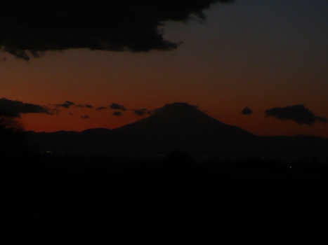 夕焼け富士山です
