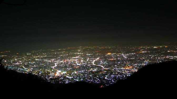 太良ヶ峠より山梨市内の夜景