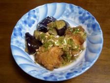 鶏からあげと茄子の香味ソース