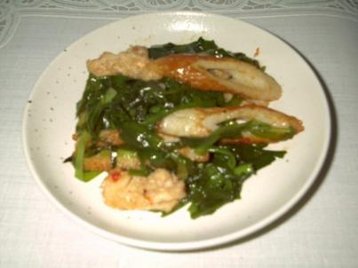 ちくわとニラの炒め物