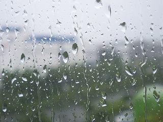 窓の外は雨