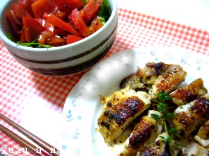 ハーブを使ったチキン料理