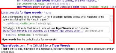 tiger woodsGoogleリアルタイム検索