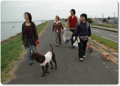 吉野川堤防へ