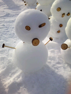 札幌で作った雪だるま