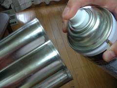 型に油をかけます。