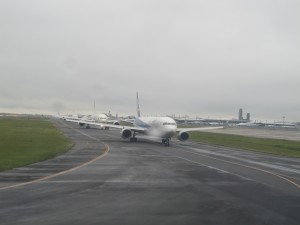 飛行機の中から