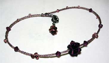 スワロ　ネックレス　紫