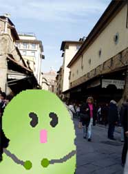 ベッキオ橋の上