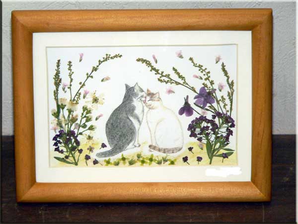 猫 色鉛筆画 の押し花アート1 素敵にスローライフ 楽天支店 楽天ブログ