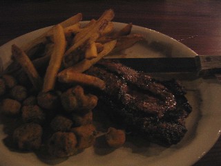 Rib Eye with Okura, Fries