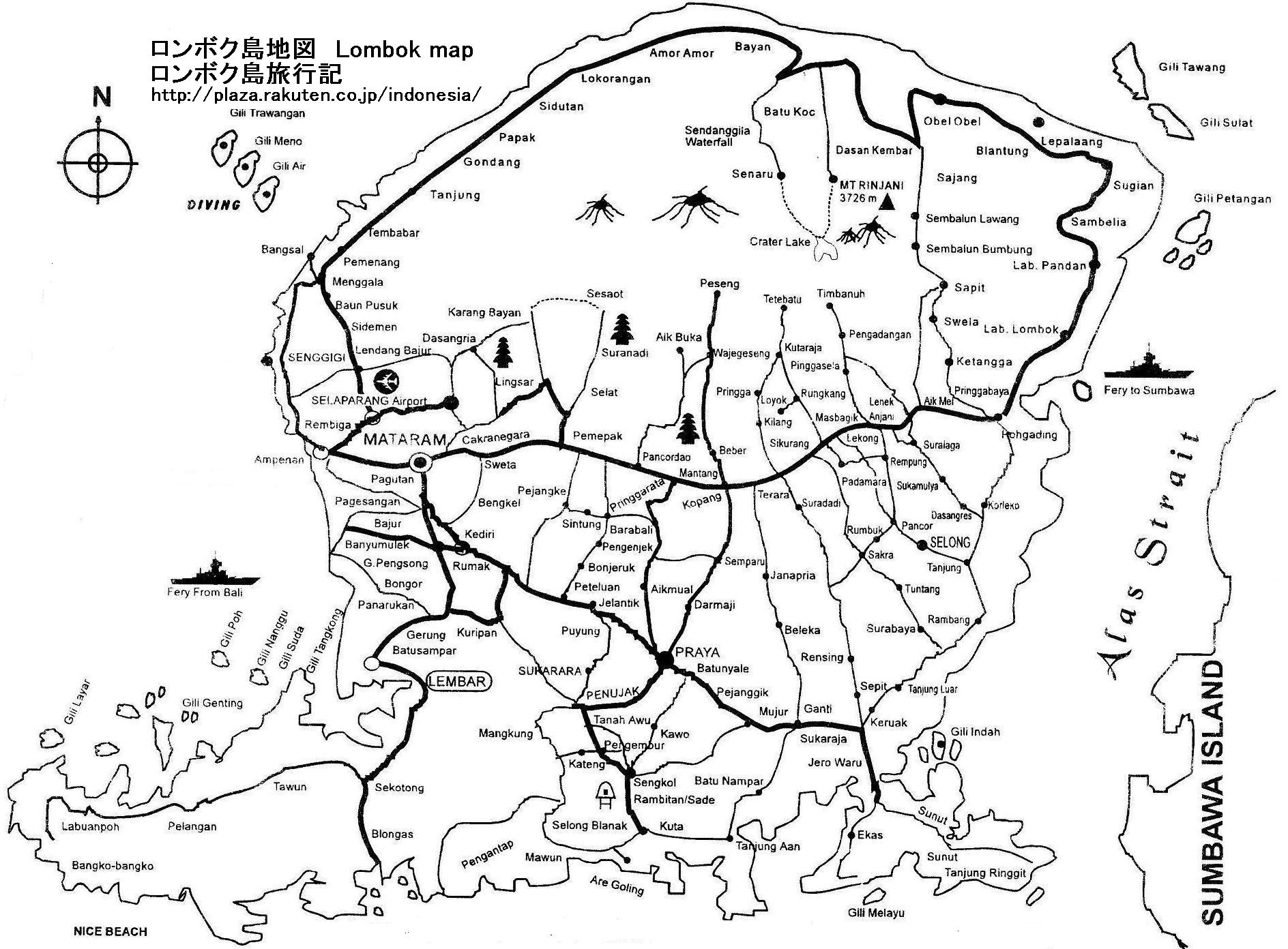 ロンボク島 インドネシア の地図 ロンボク島旅行記 楽天ブログ