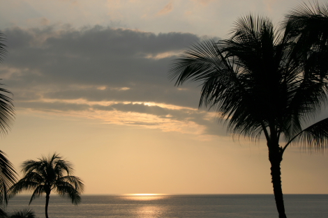 ハワイ島の夕日