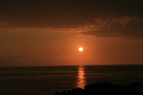 ハワイ島の夕日