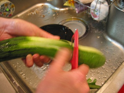 へちまの皮むき