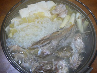 あら鍋、だしが出ていて超美味しい。