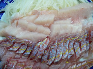 マナガツオとイトヨリダイの霜皮つくり