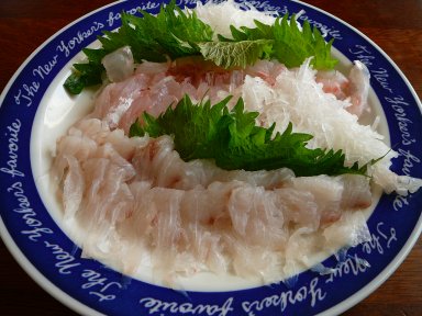 鯛とヒラメのお刺身盛り合わせ♪